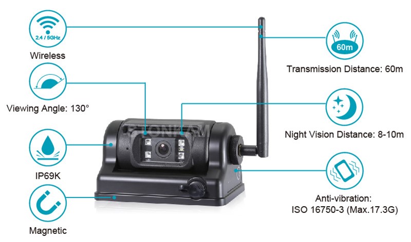 Wireless HD WiFi camera with battery and magnet