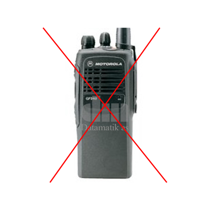 GP340 VHF 136-174Mhz, 16 kanaler, 1-5watt, PL, 5 tone, VOX