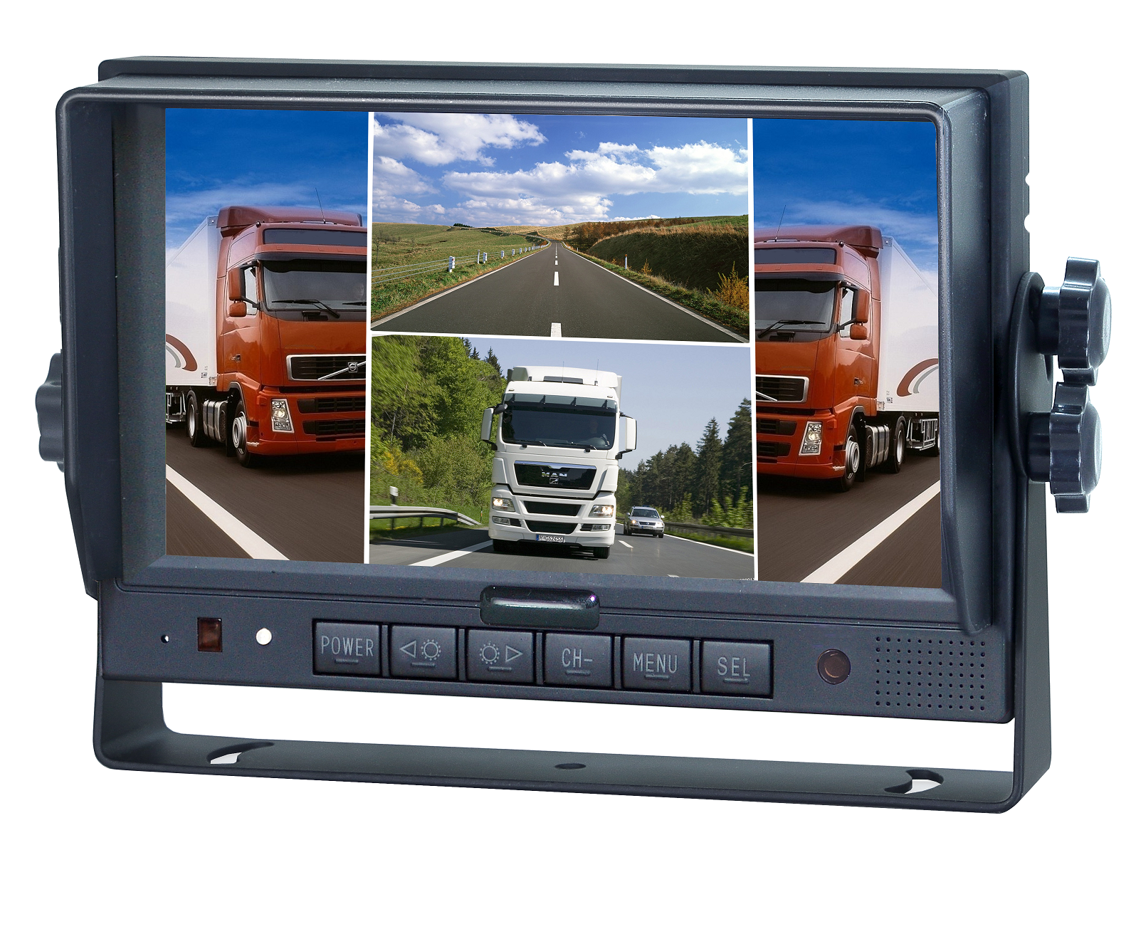 HD 7" Digital LCD digital monitor with built-in quad