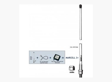 MARCELL 3+ Covers FM-Radio (87.5 - 108 MHz), maritime VHF (155 - 162 MHz) and 900 MHz cellular (890 - 960 MHz),