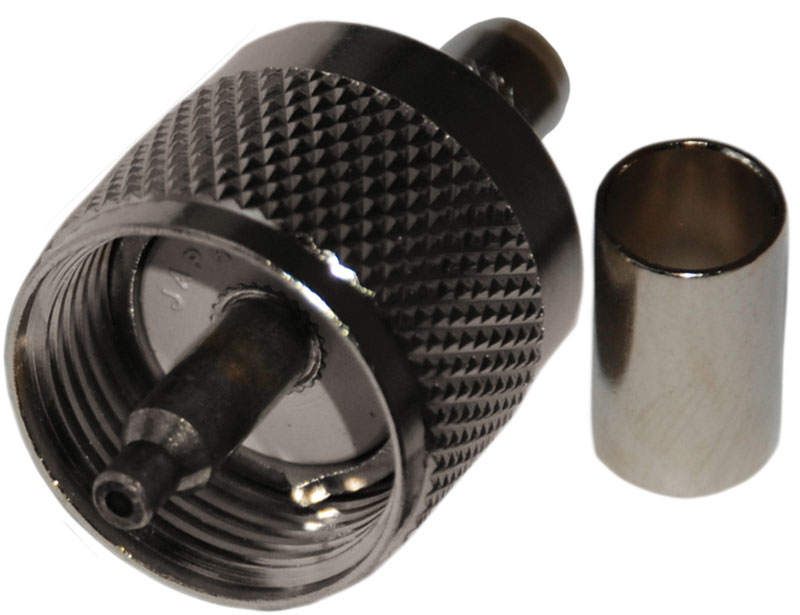 UHF-male. RG59. Full crimp