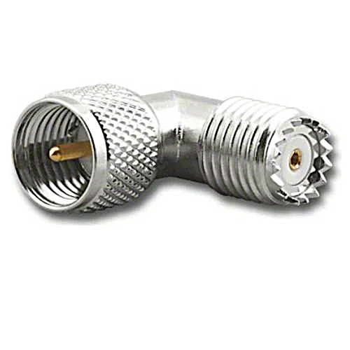 Mini-UHF-Male-Mini-UHF-Female Right Angle Adapter