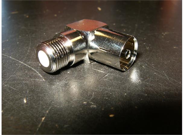 IEC female / F-female connector, angle