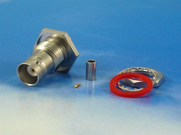 BNC Female crimp Bulkhead for RG316