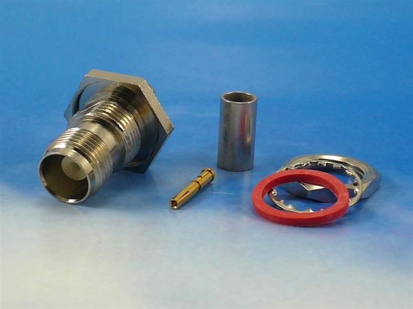 TNC female Bulkhead crimp for RG58
