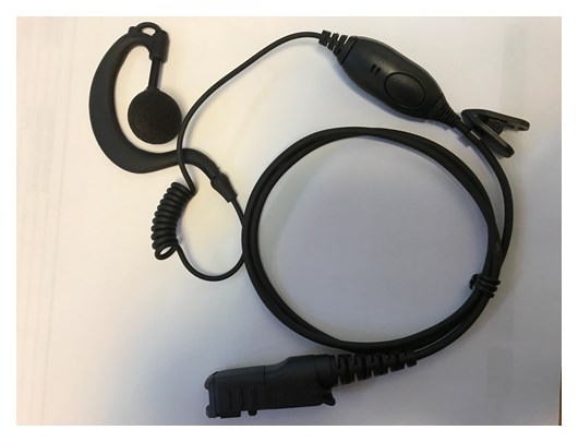 1 wire G-formet ørehøyttaler m/ Inline PTT