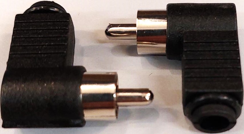 RCA-Phono-MALE. Screw connection angle