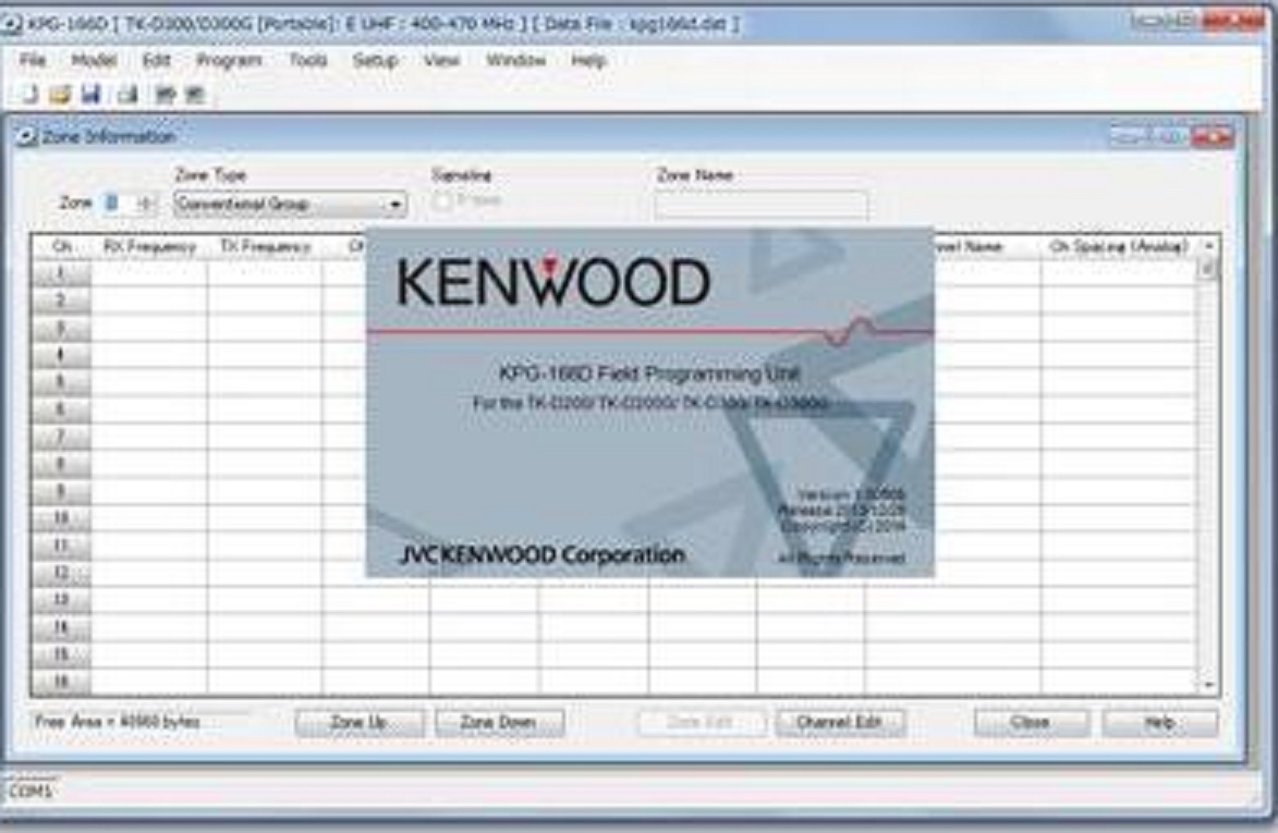 Kenwood KPG-166DM Programming software license