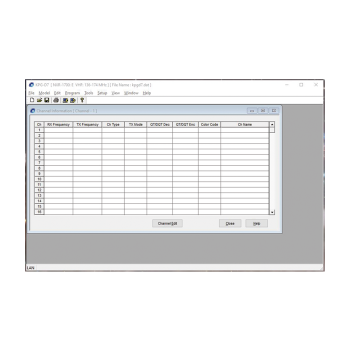 Programming software for NXR-1700/1800 repeaters