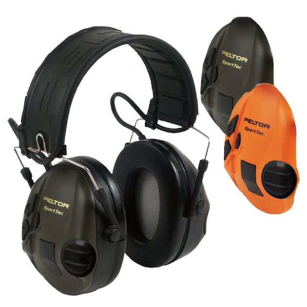 3M™ PELTOR™ SportTac™ hørselvern Hunting sammenfellbar hodebøyle orange/grønn
