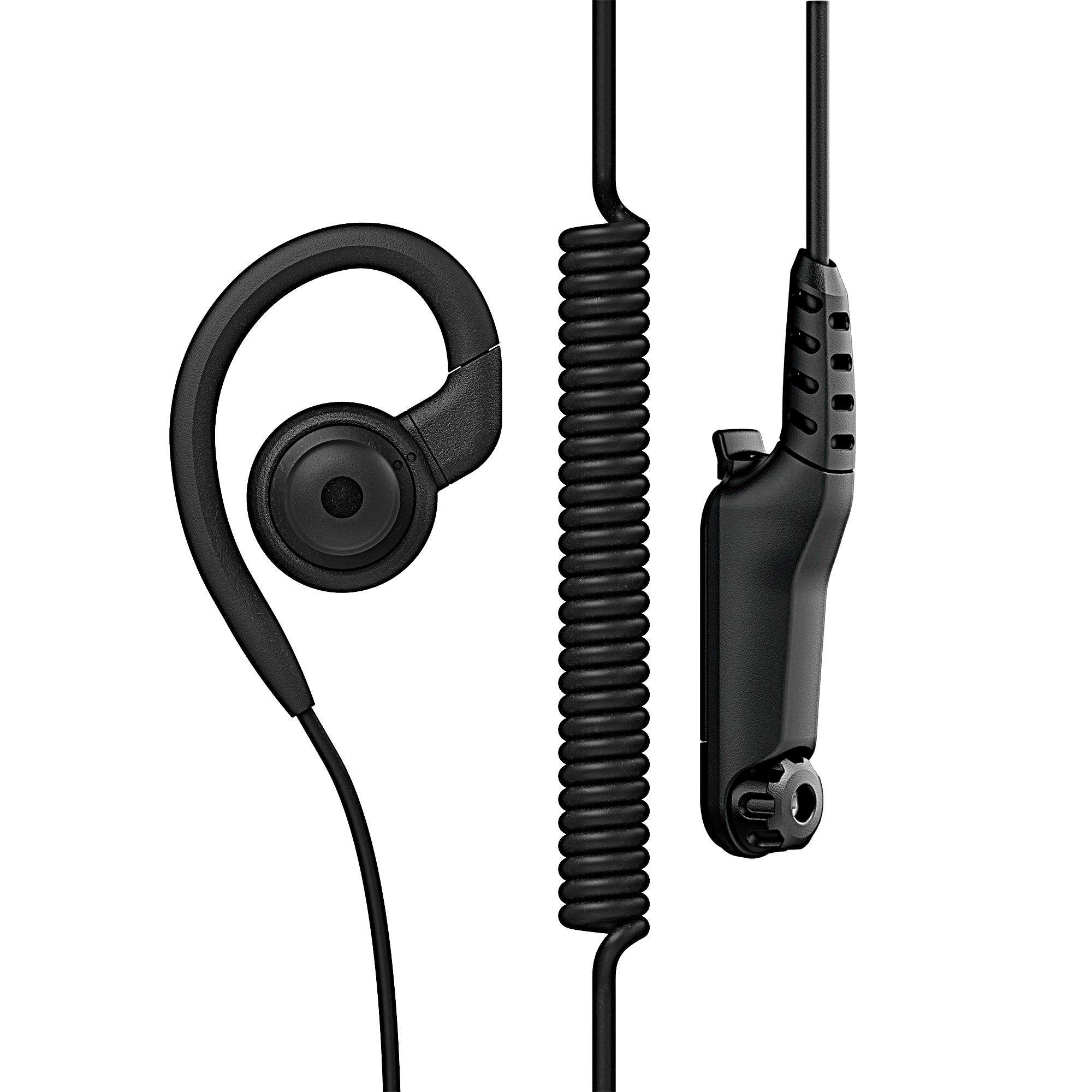 1-WIRE SHORT CORD, RX ONLY, SWIVEL, LOUD AUDIO EARPIECE WITH EARTIP, BLACK