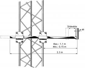 Procom SMC 2300/65-105 Side-Mounting Clamp for Base Antennas