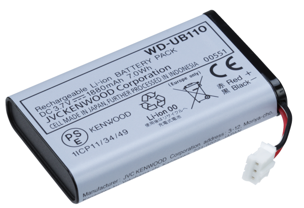 Battery 1880 mAh. No longer available from Kenwood.