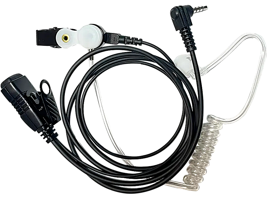 Acoustic tube 1 wire earpiece with PTT