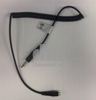 2,5 mm rett plugg m/kabel, sort